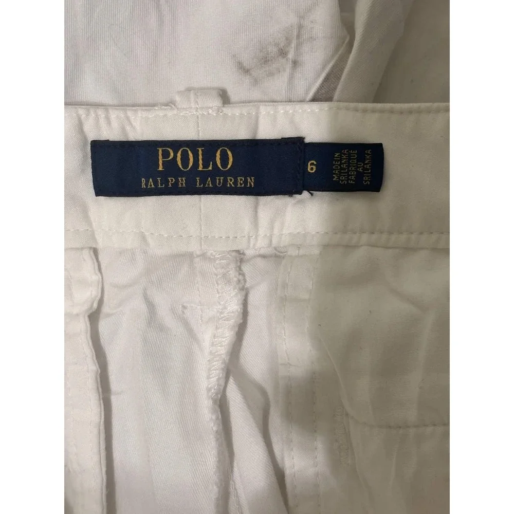 Polo Ralph Lauren Chino Shorts 100% Cotton 6 White Stained Classic